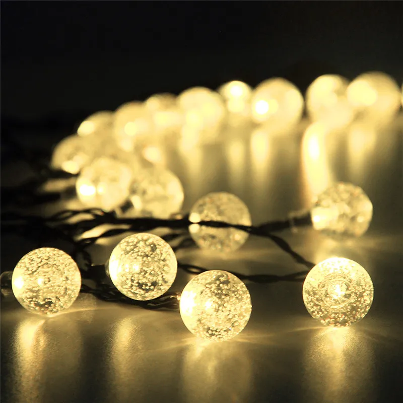 Christmas Outdoor Decoration Solar Led String Light 4.8 M 20 led Bubble Fairy Lights for Festival Garden Decorative Lamp | Лампы и