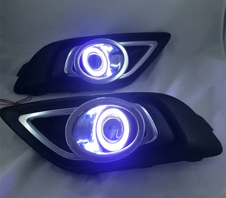 COB Ангел глаз DRL Противотуманные фары светильник + Галогенные лампы объектив