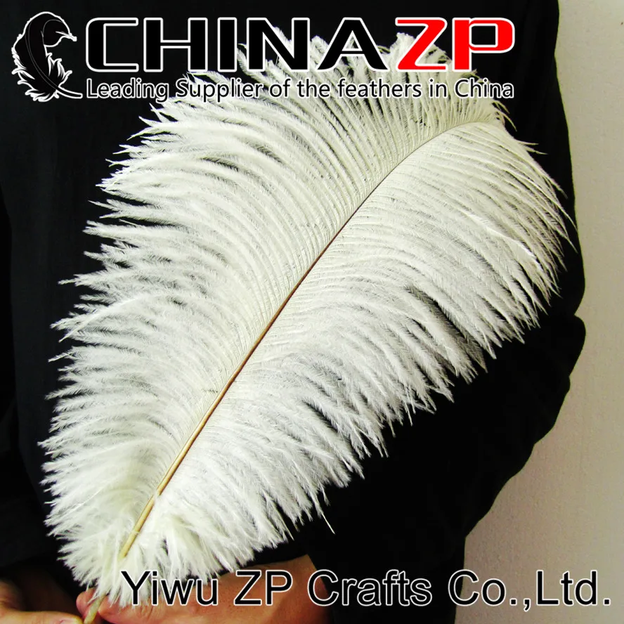 Белое страусиное перо CHINAZP 16 18 дюймов (40 ~ 45 см) оптовая продажа 50 шт./лот украшения