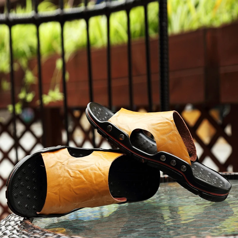 Плюс Размеры 48 тапочки высокое качество ручной работы из натуральной коровьей