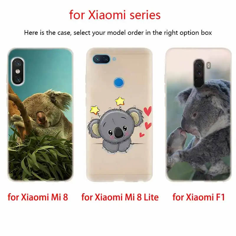 Мягкий силиконовый чехол из ТПУ для Xiaomi Mi 11 10 8 9 CC9 E Poco X3 Pro A2 A3 Lite SE 6X Ultra Cute koala bear |