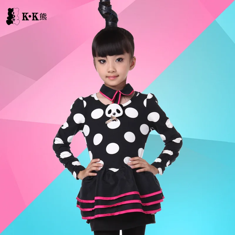 Модное платье для девочек с длинным рукавом китайской пандой платья принцессы