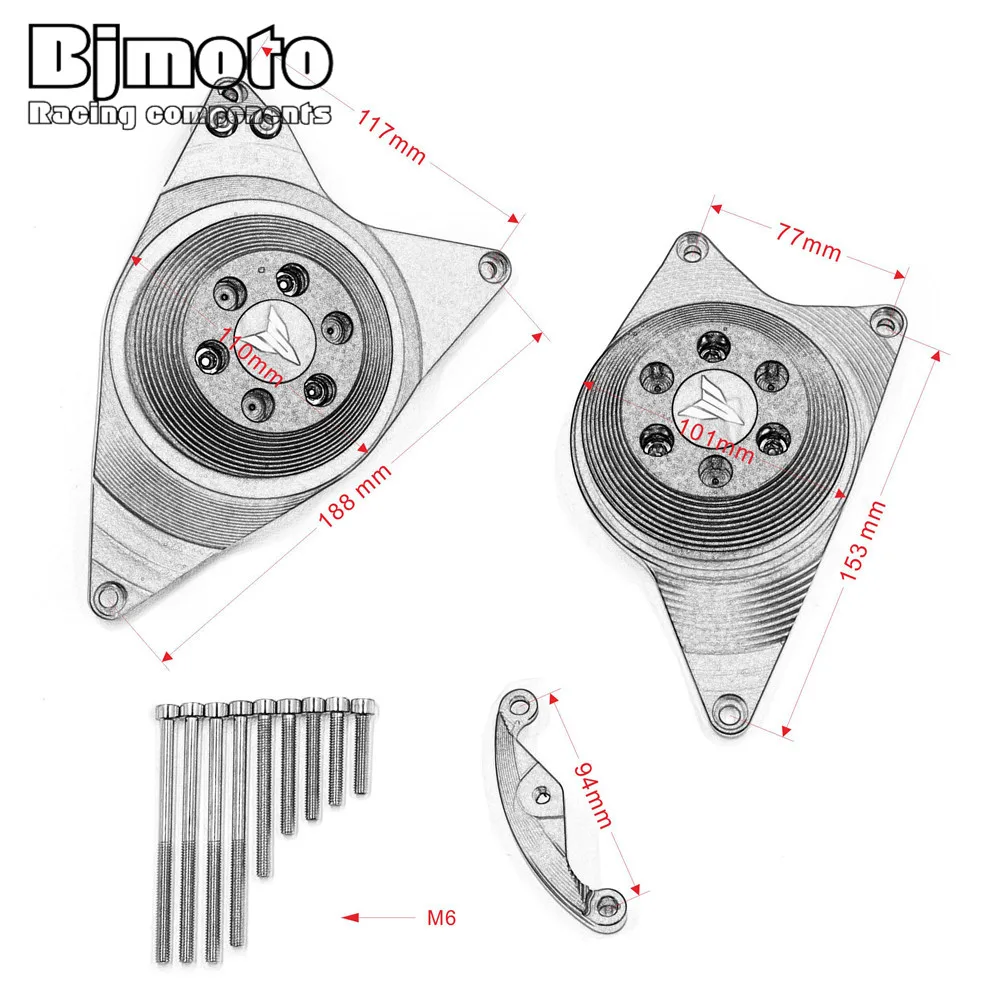 CNC MT 09 FZ Защитная крышка мотоциклетного двигателя противоударные колодки для Yamaha