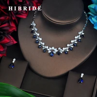 hibride blue rhinestone wedding jewelry sets for women pendant set dress accessories necklace set engagement jewelry n 583