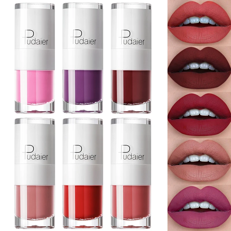 Pudaier 16 цветов телесный блеск для губ матовый стойкий водостойкий макияж