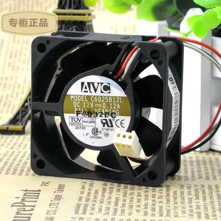 Бесплатная доставка AVC C6025B12L 6 см 6025 дюйма 6*6 60*60*25 мм 12 В А|cooling fan|fan coolingserver fan |