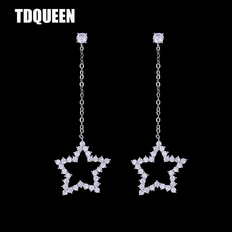 TDQUEEN большая звезда серьги для женщин модные темпераментные длинные висячие