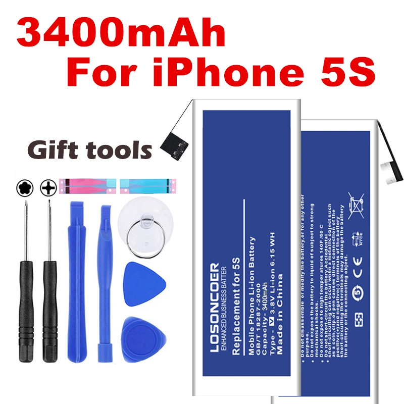 0 цикл литиевая батарея для Apple iPhone 5 5S SE 6 6S Замена батареи внутренний телефон Bateria 2100 mAh-3800 mAh+ Бесплатные инструменты