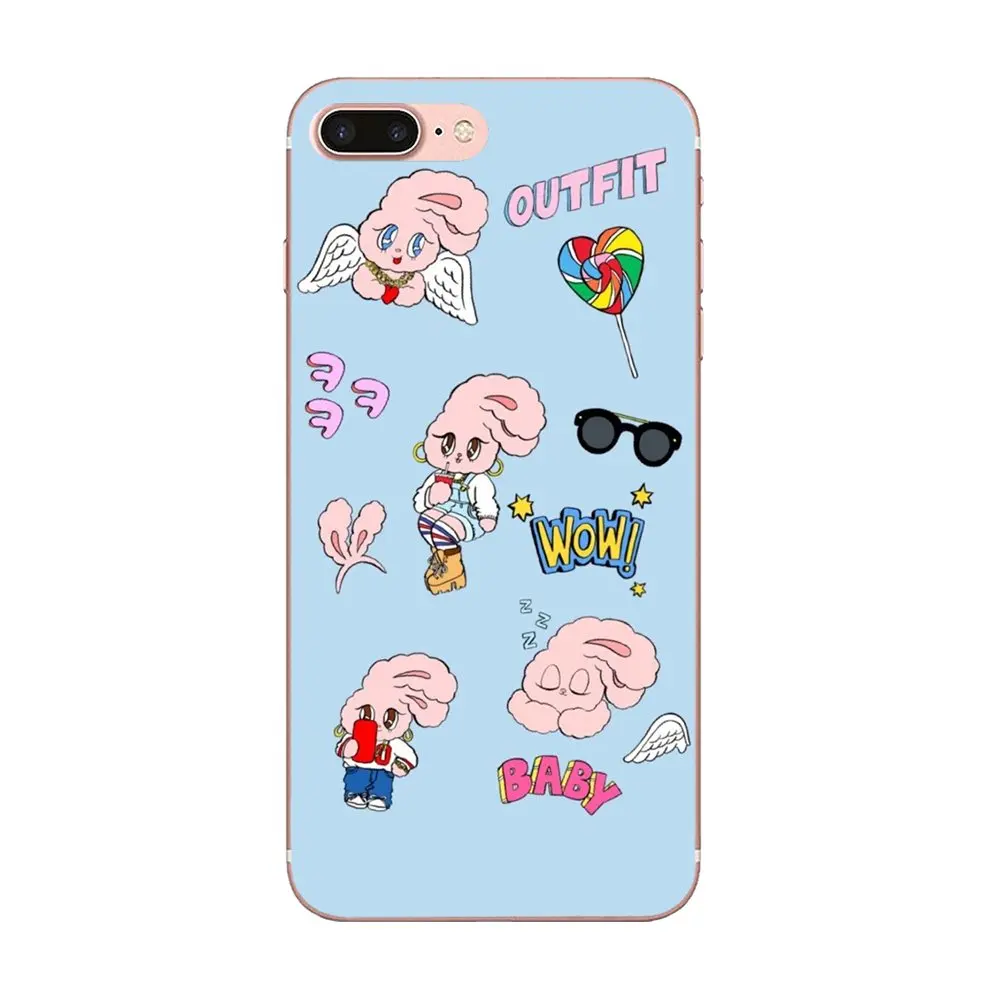 Мягкий Стильный чехол с милым мультяшным розовым кроликом для Galaxy J1 J2 J3 J330 J4 J5 J6 J7