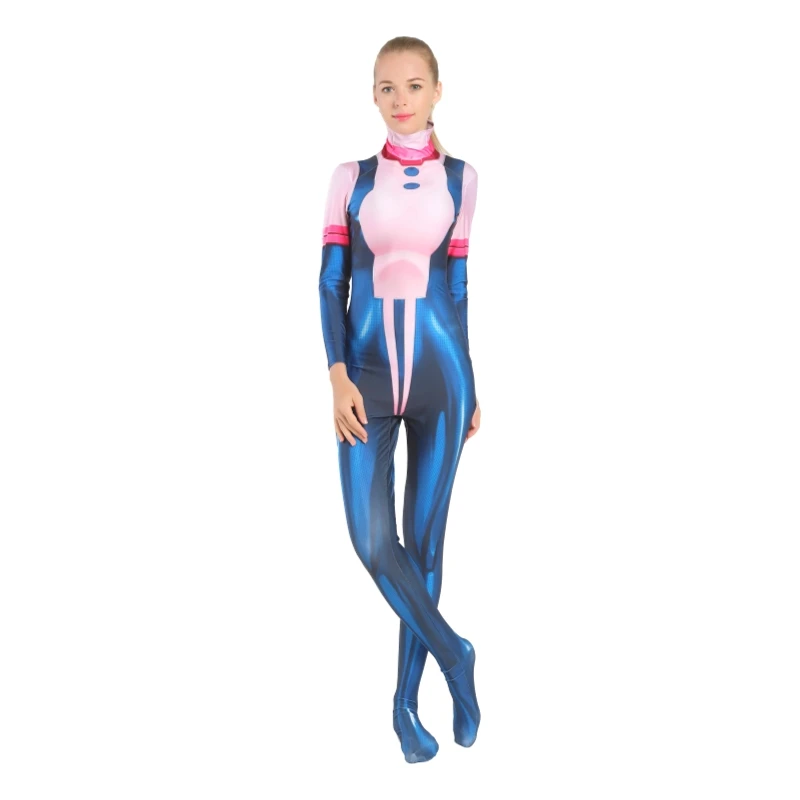 Женский костюм с 3D принтом My Hero academic Boku no OCHACO URARAKA для косплея зентай комбинезон