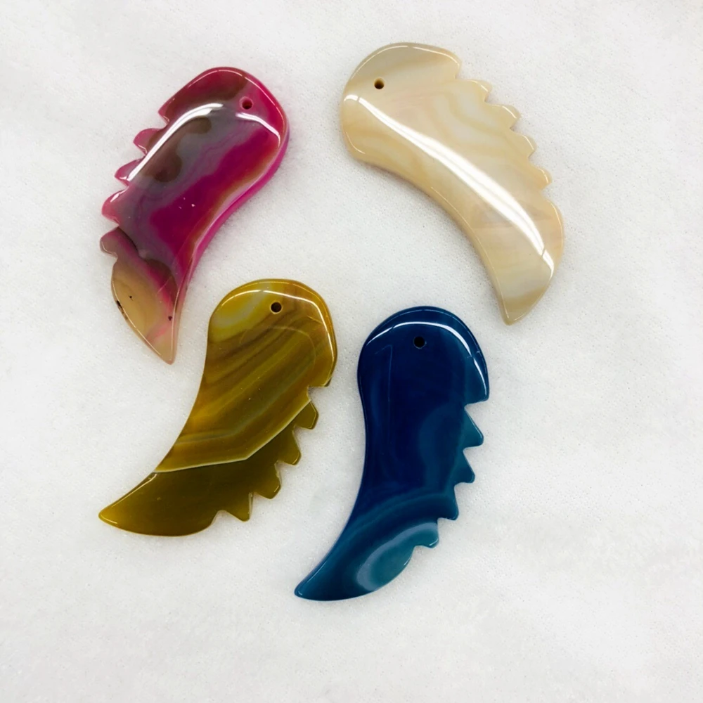 

Natural Charming Agate Chalcedony Pendant,Feather Agate Pendant Mixed 10pcs/lot For necklace,Approx 50mm