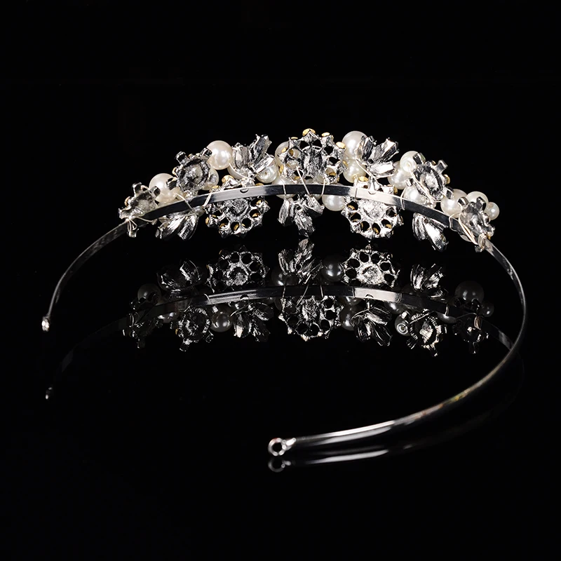 Тиары короны для женщин с искусственным жемчугом и австрийским кристаллом