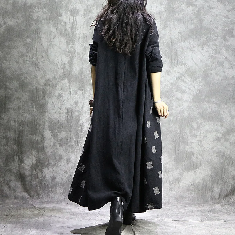 Тренчкот женский из хлопка и льна повседневная винтажная одежда в стиле пэчворк