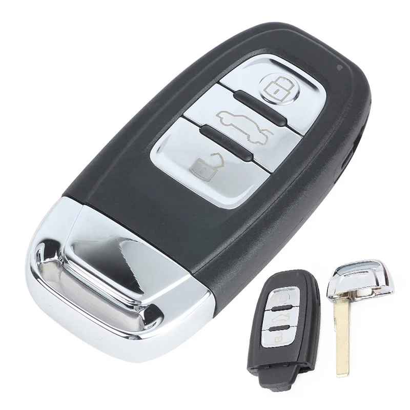 KEYECU 10x для Audi A6L Q7, складная модель, обновленная, 3 кнопки, без ключа, умный пульт дистанционного управления, Автомобильный ключ, корпус, чехол, брелок с лезвием