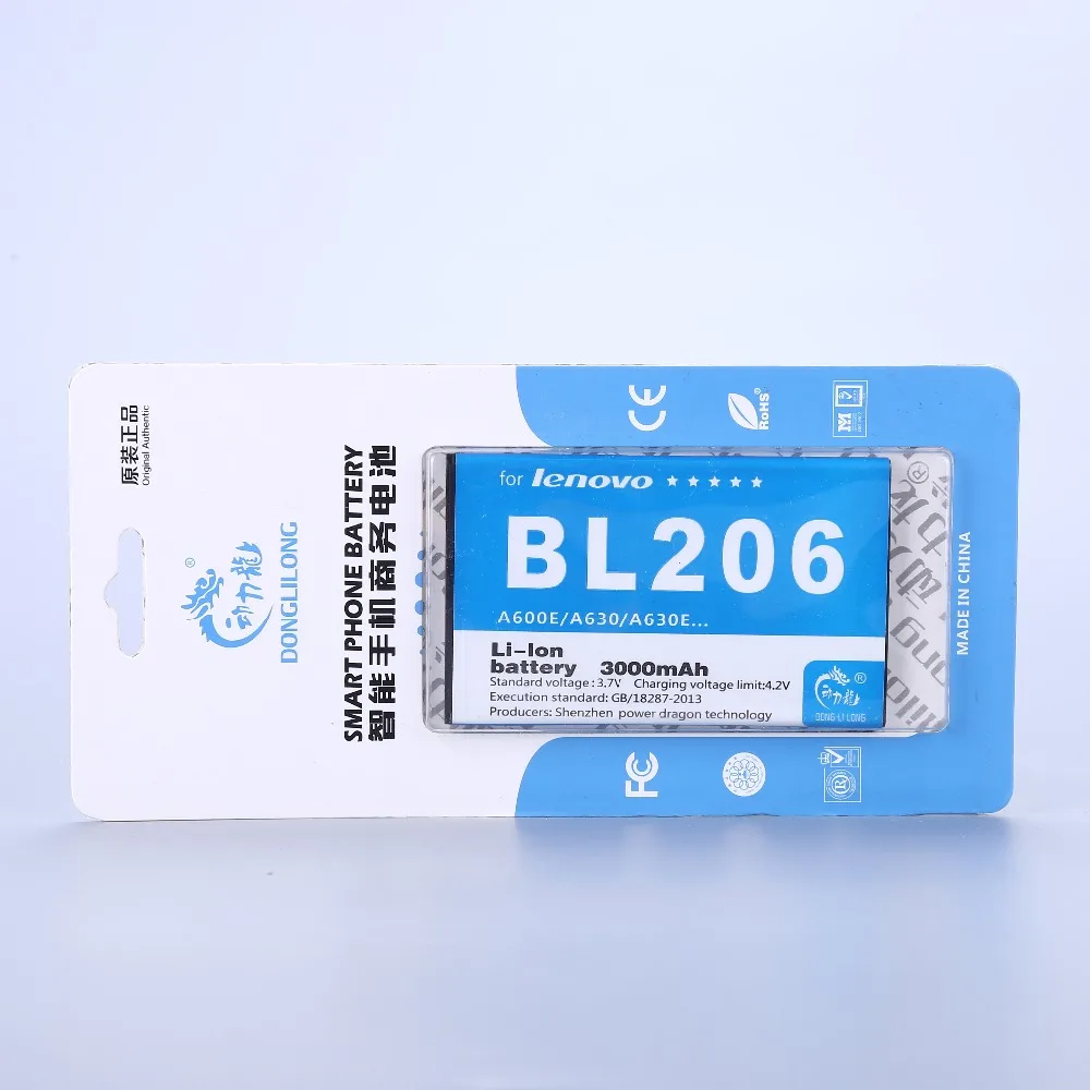 

NEW High Quality Replacement Phone Battery Bateria BL206 3000mAh For Lenovo A600 A600E A630 A630E