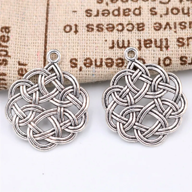 WKOUD 8pcs Silver Plated metal rope combined with alloy pendant vintage necklace bracelet DIY handmade jewelry makings A1695 - купить по