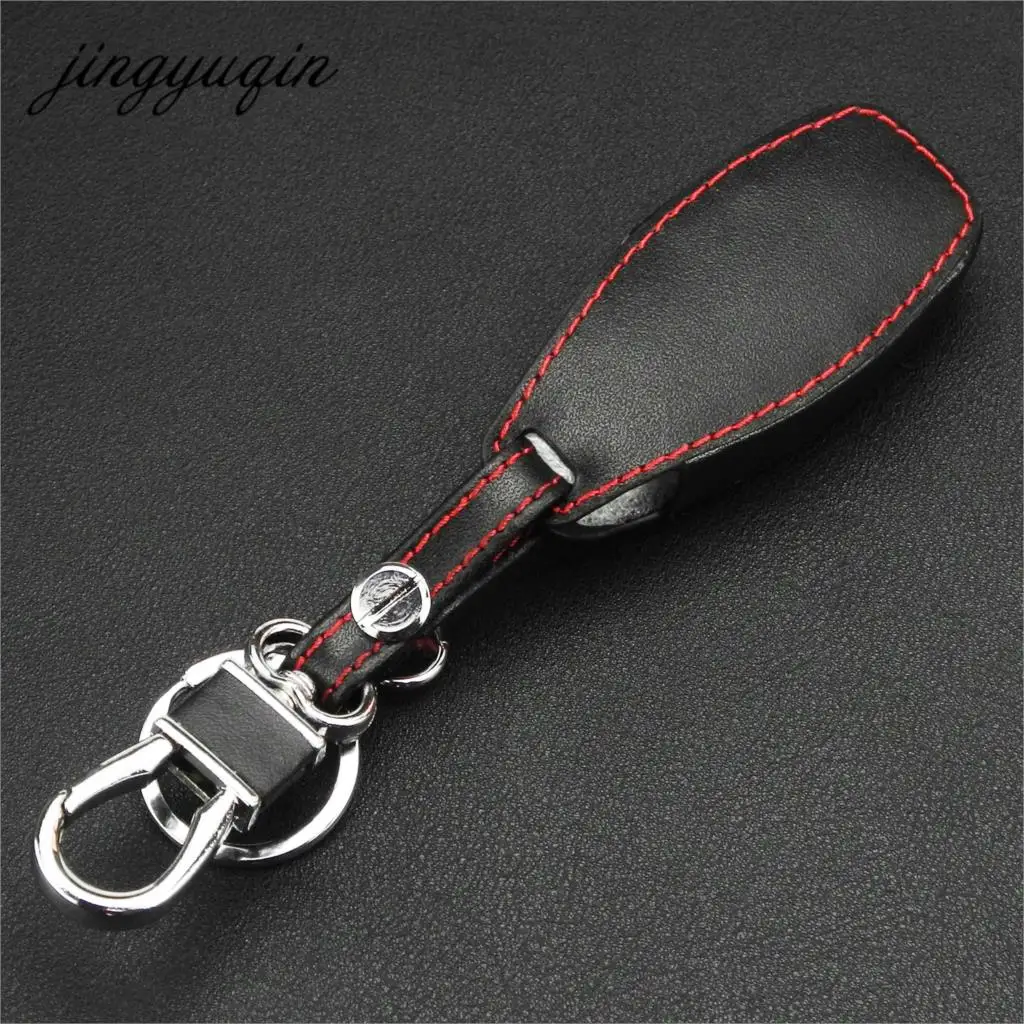 Новый кожаный чехол jingyuqin для ключа без Ford Mondeo Fiesta Focus титановый 3 кнопочный
