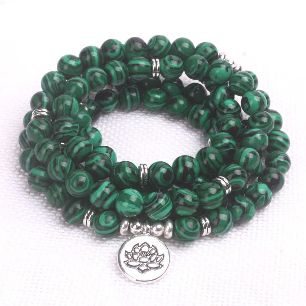 108 Mala Beads женский браслет для йоги дропшиппинг мужской из малахата чакра