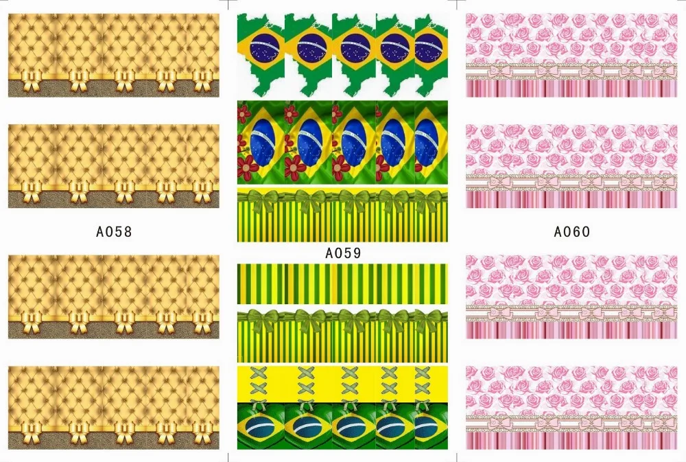 3 листа/телефон наклейки цветы Бразилия футбол галстук бабочка|nail art water transfer|art