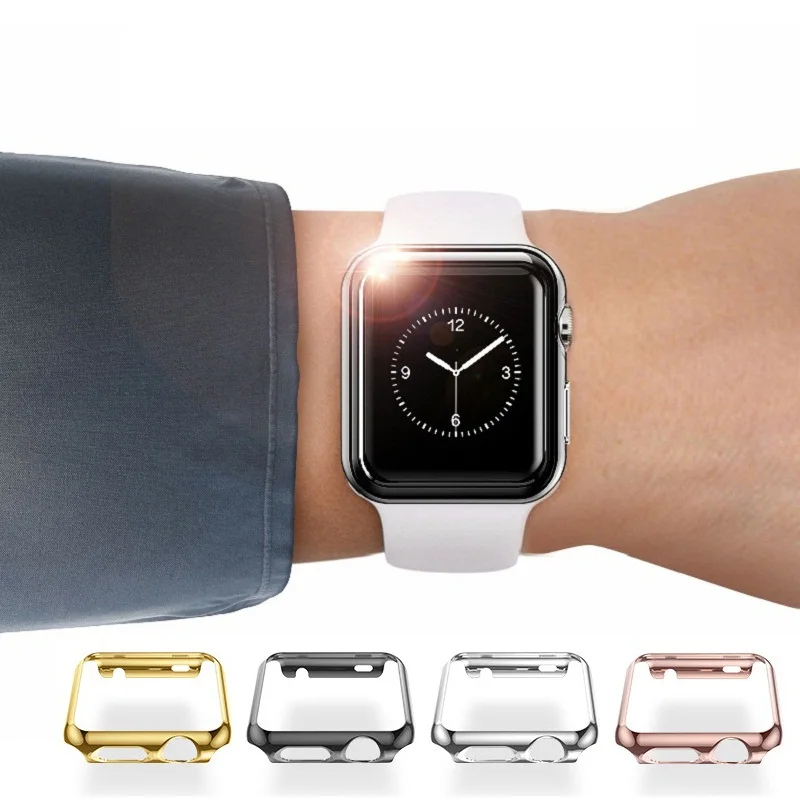 Рамка ПК Защитные чехлы для Apple Watch корпус 42 мм 38 Красочное Покрытие shell Обложка