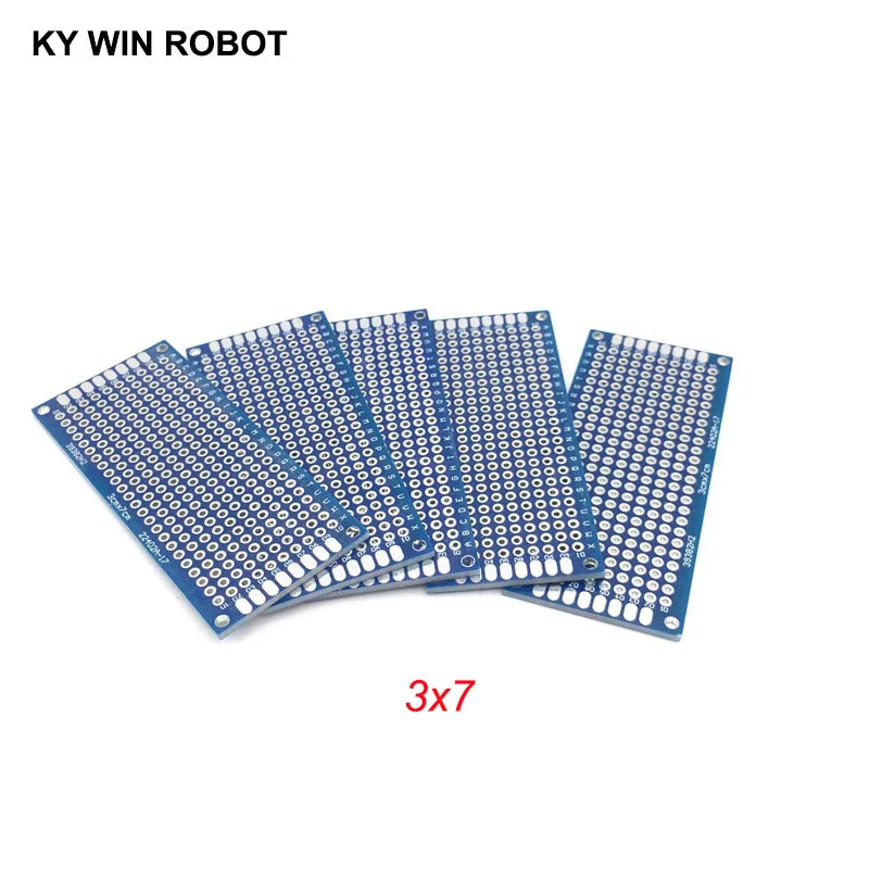 

5pcs 3x7cm 30x70 mm Blue Double Side Prototype PCB Universal Printed Circuit Board Protoboard For Arduino