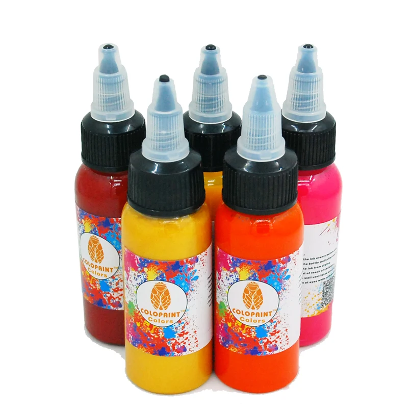 6 пачек Аэрограф цвета Наборы 30 мл боди арт чернила|airbrush body ink|airbrush setairbrush art |