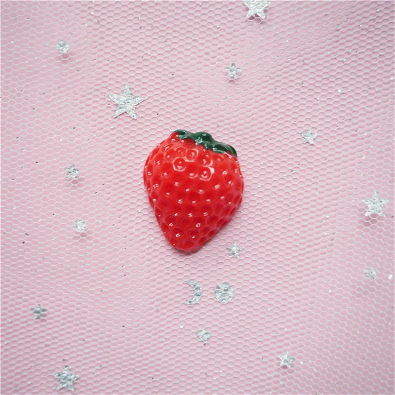 40pcs Resin Simulation Strawberry Flatback Cabochon Miniature Food Charm Craft Child Hairpin Decorate | Дом и сад