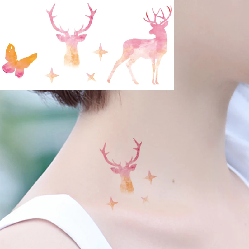 Цветные модные водонепроницаемые Временные татуировки наклейки для женщин
