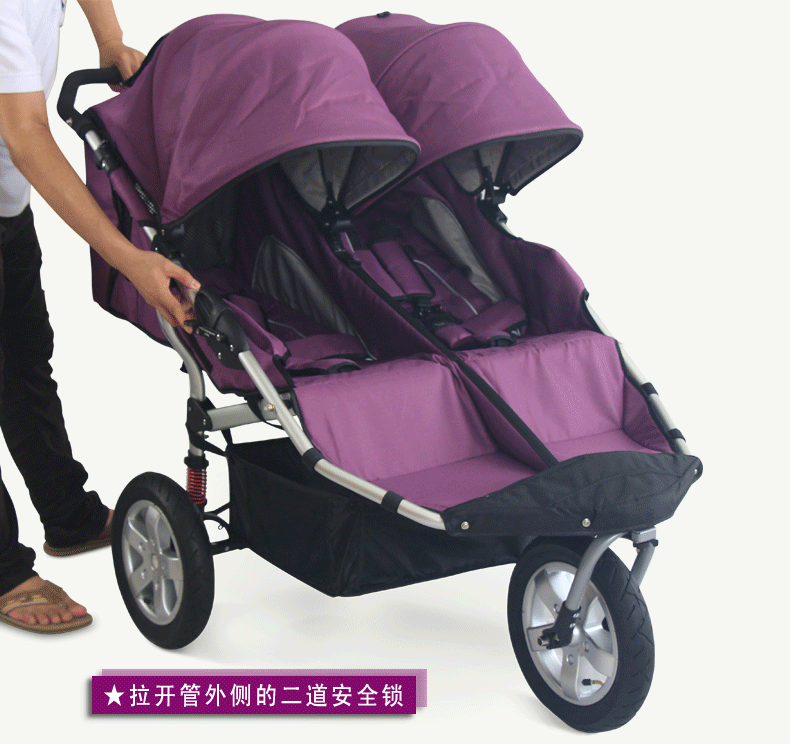 Babyboom внедорожная детская коляска для близнецов с пневматическими колесами, двойная детская коляска