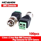 HCVAHDN 100 шт.лот Mini Coax CAT5 для камеры видеонаблюдения BNC UTP Video Balun адаптер BNC штекер для системы видеонаблюдения
