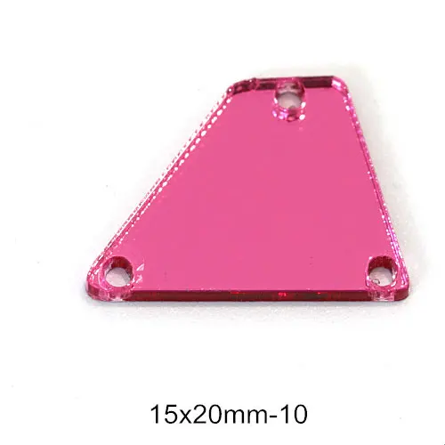 15X20mm 20-50 шт розовые специальные формы акриловые пришить на зеркало с отверстиями FlatBack зеркало акриловые пришить горный хрусталь для аксессуаров E7065 - Цвет: 15X20mm