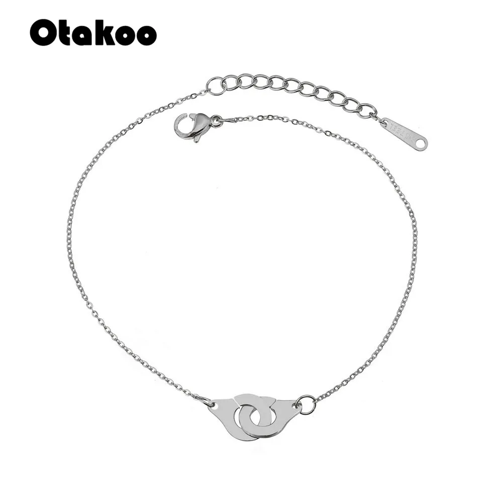 Otakoo женский браслет наручники из нержавеющей стали звено цепи браслеты мужские