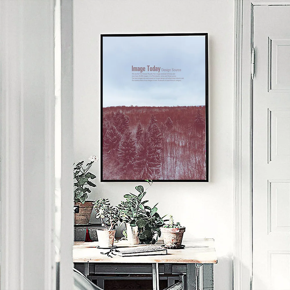 Pink Sky Motivational Landscape Poster Canvas Painting Wall Art Pictures For Living Room Decoration Unframed | Дом и сад