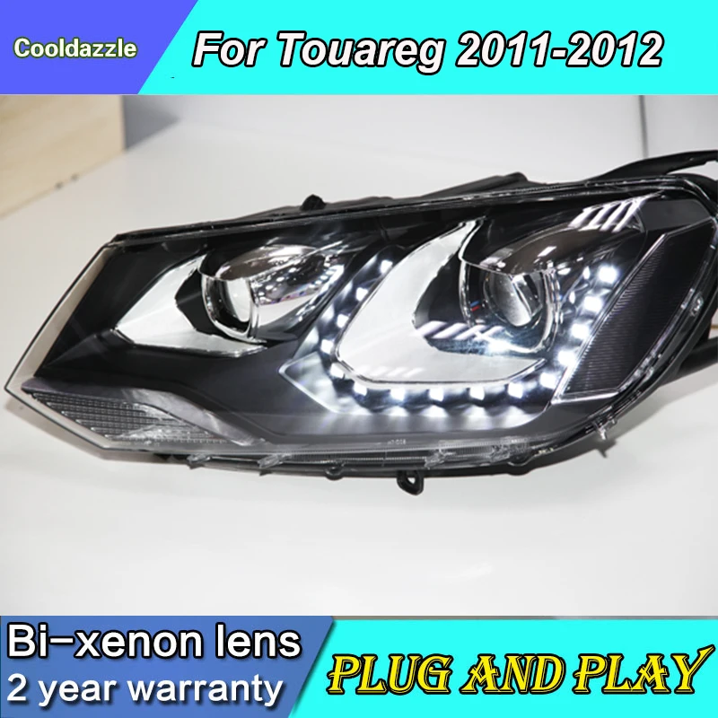 Для Фольксваген Touareg светодиодный фар линзы проектора Bi Xenon 2011 2012 2013 2014 2015 с