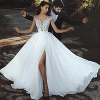 superkimjo robe de mariee chiffon beach wedding dresses 2019 lace applique elegant cheap bridal dresses vestido de novia