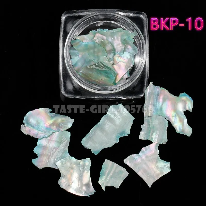 BKP10 1 баночка красочные 3D нерегулярные Абалон натуральный морской оболочки осколки текстуры Блестки для нейл Арта(искусство украшения ногтей) наклейка ломтик DIY Советы - Цвет: BKP10