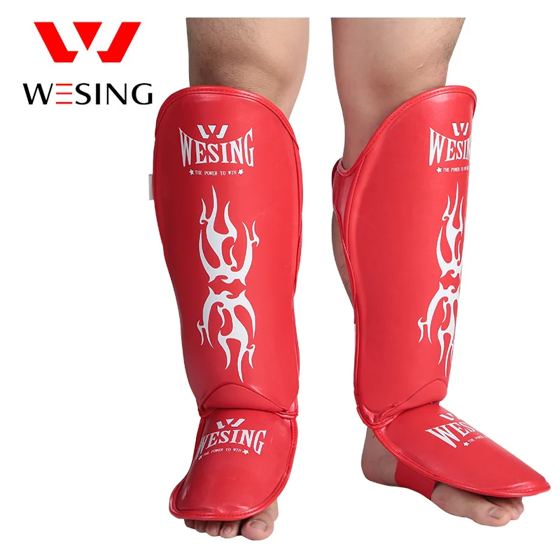 Wesing Muay тайские щитки для голени каратэ защита ноги хвостовик ног Kickboxing MMA колена