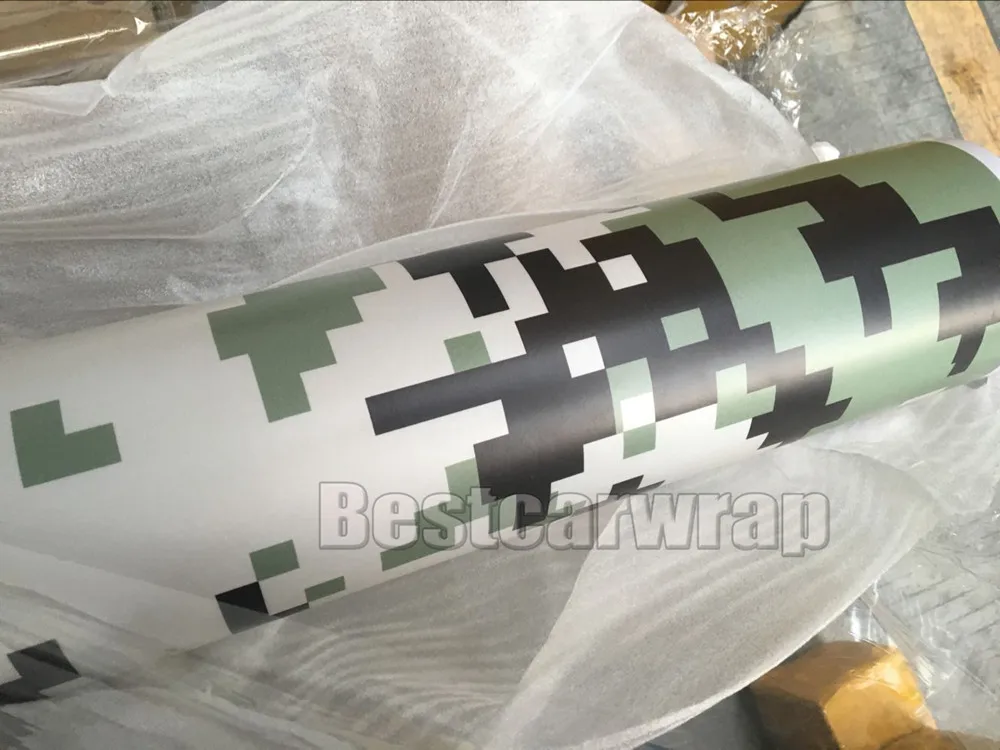 1 52x5 м цифровой военный зеленый камуфляж автомобиля Обёрточная бумага пленка с