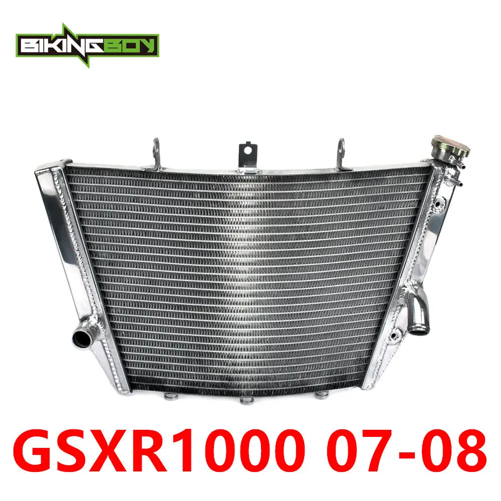 GSXR1000 07-08 BIKINGBOY радиатор охлаждения двигателя для SUZUKI GSXR GSX-R 1000 05 06 07 08 09, 10, 11, 12, 13, 14, 15, 16 лет кулер для воды полированная 1 шт - Цвет: GSXR1000 07-08