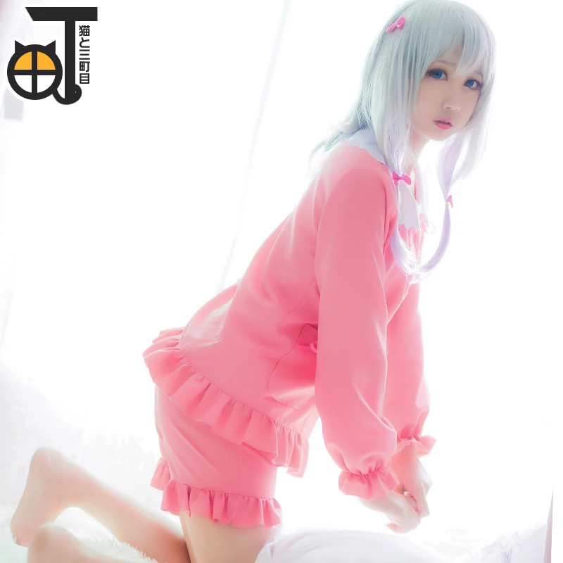 Anime Cosplay Costume Cos Izumi Sagiri Sweet Cute Pajamas For Men Full set + Bows |