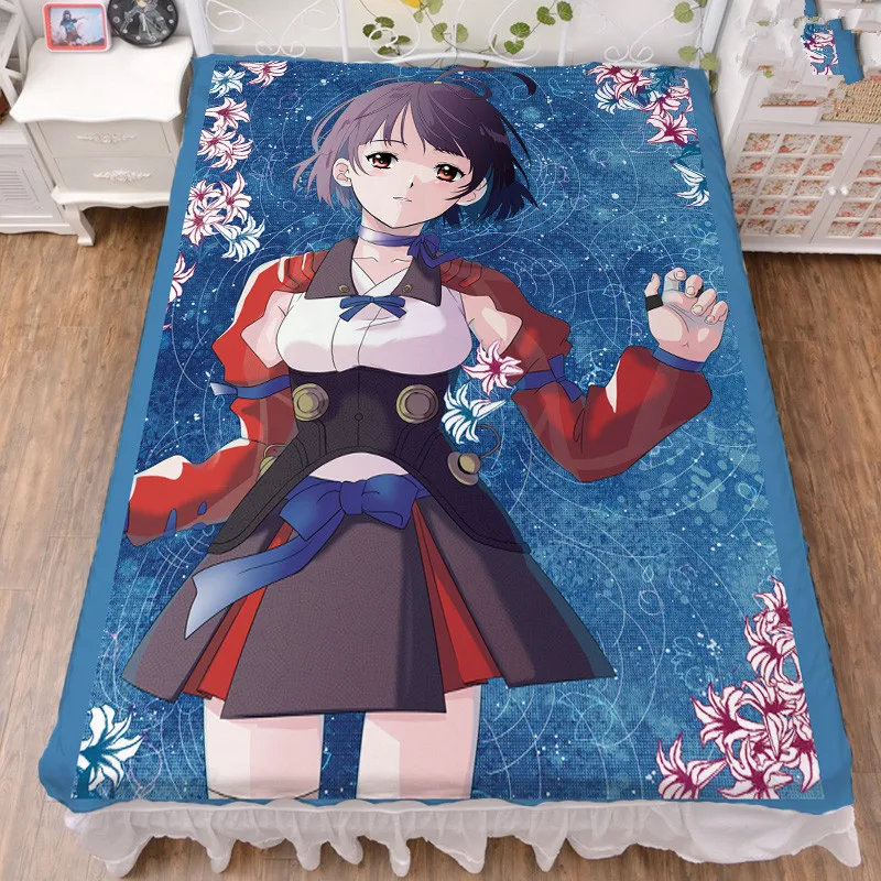 150x200 см аниме Koutetsujou no Kabaneri Hozumi &amp Ayame Mumei постельное белье из молочного волокна и
