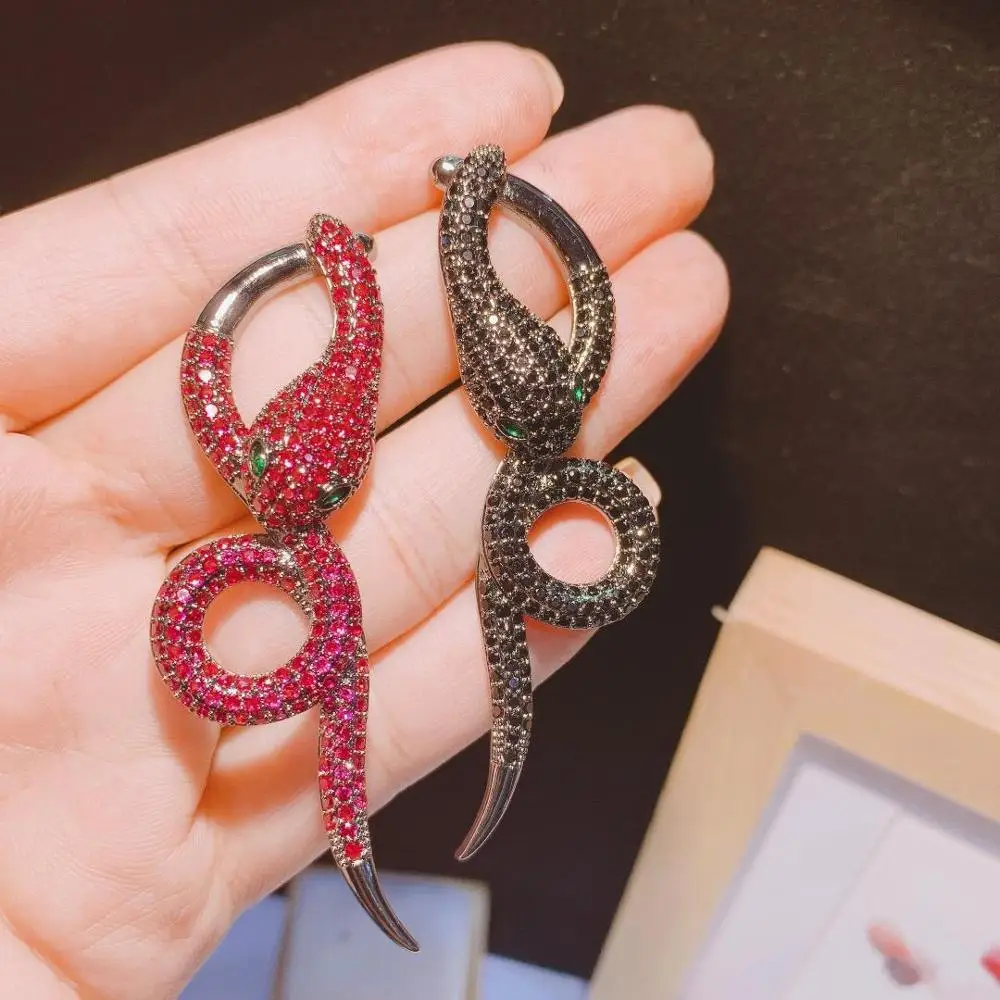 Роскошные блестящие серьги HIBRIDE в форме змеи с цирконом класса ААА 2019