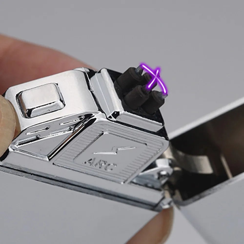 New Metal Design Rechargeable Electronic USB Lighter Cigarettes Pulse Windproof Double Arc Electric Lighters Plasma Flameles | Дом и сад