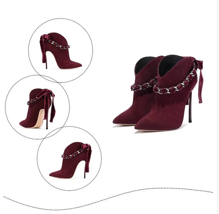 Осенние ботильоны на высоком каблуке 10 см женские розовые зимние ботинки с