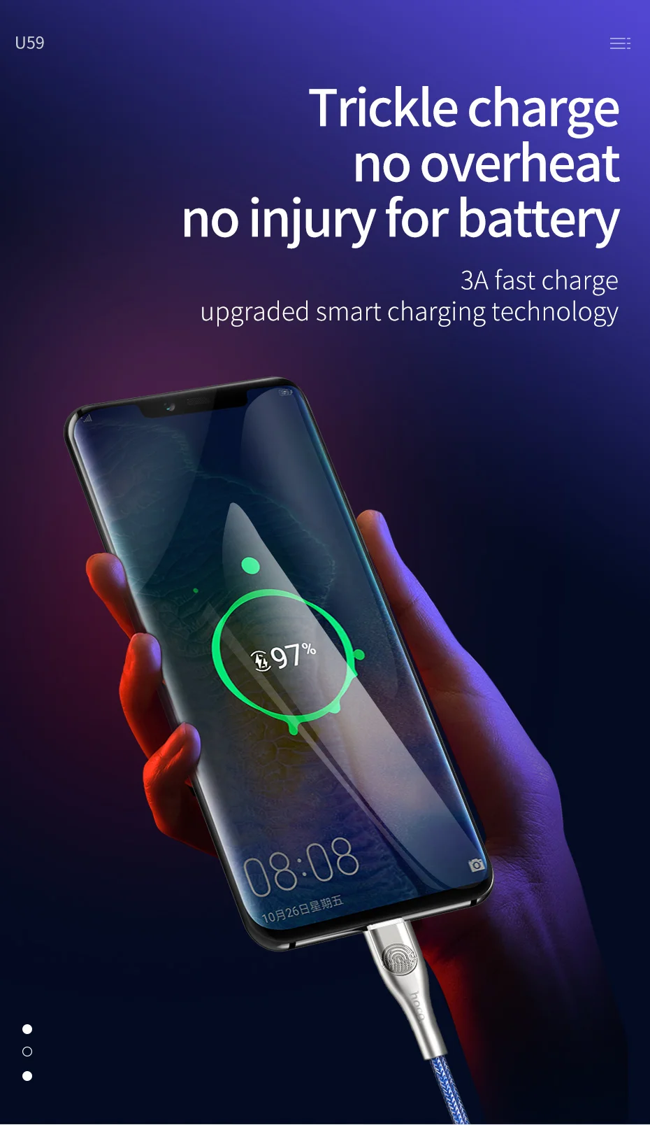 HOCO usb type-C кабель 1,2 м USB C кабель для быстрой зарядки мобильного телефона для samsung Galaxy S8 S7 S9 S10 Xiaomi Redmi Note 7 кабель type-c