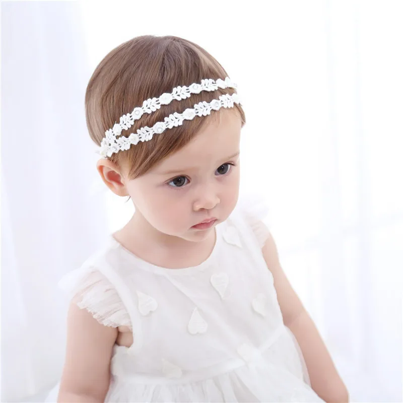 Baby Girls Fashion New Hairhoop Crown Princess Pearl Lace Hairband Newborn Flower Pattern Lovely Hair accessories Hot Sale | Мать и
