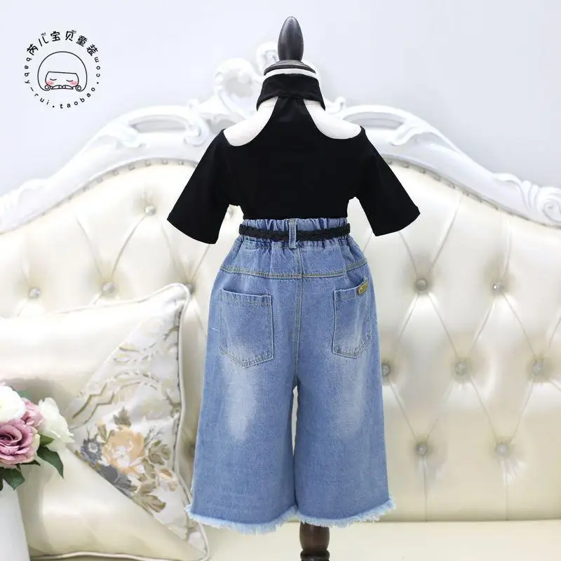 Новинка 2017 весенне-летние джинсы для маленьких девочек новые стильные детские