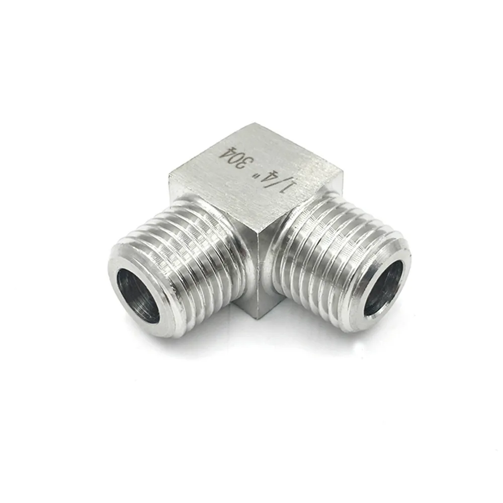 Конверсия под прямым углом высокого давления 1/" 1/4" 3/" 1/2" NPT Мужской фитинг трубы 90 градусов 304 из нержавеющей стали для воды, газа, масла