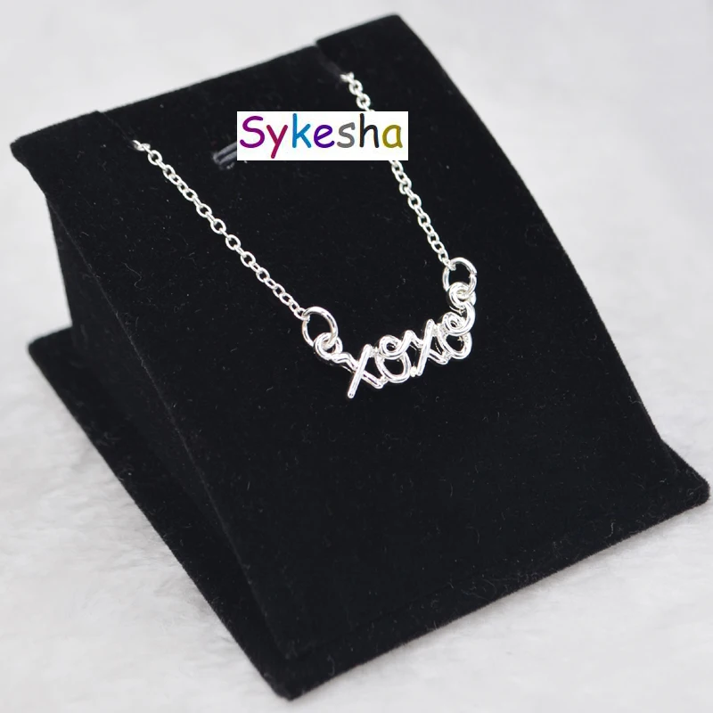 Promotion Gift Monogram Words Necklace XOXO Pendant Women's Jewelry Lovers' Love you Hugs and Kisses | Украшения и