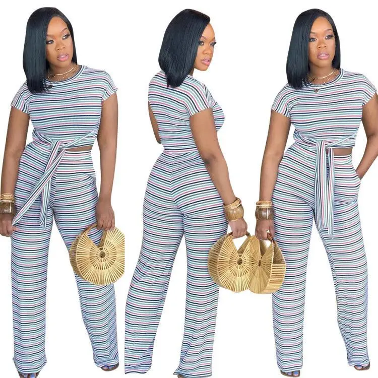 

Sexy fashion color stripes 2 piece set